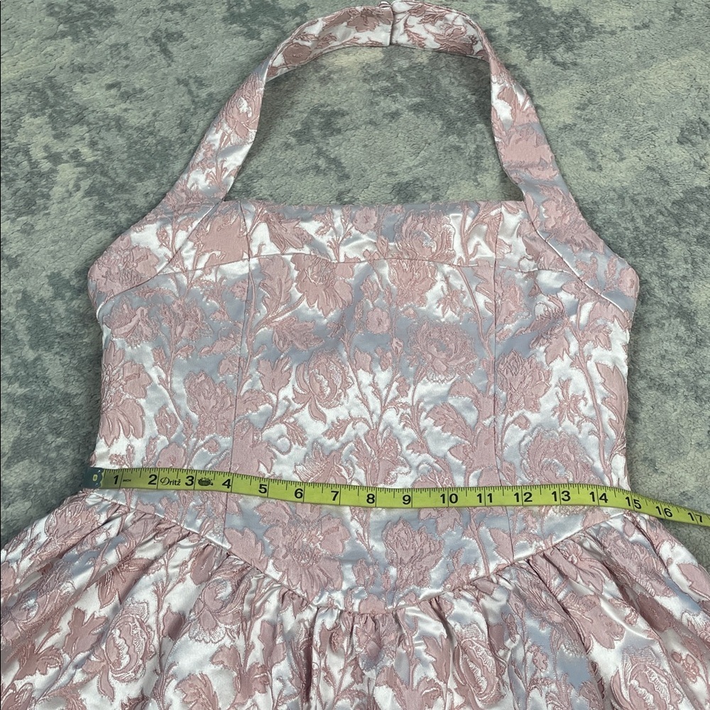 NWT Atoir Winnie Halter Dress Mini Vintage Pink Floral Jacquard Sz 8 - Picture 11 of 15